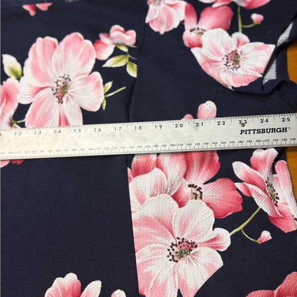 Jessica Howard navy blue and pink floral polyester fit and flare midi dress 24w - Picture 7 of 8